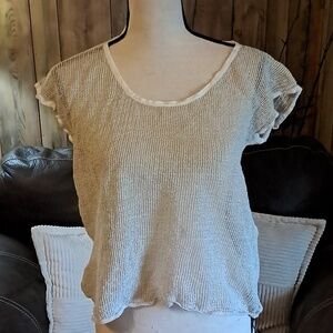 Ralph Lauren Women Black Label Beige Sleeveless Linen/Silk Blend Loose Knit M